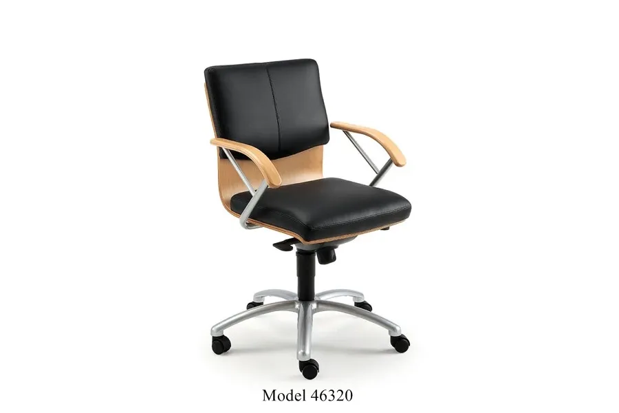 picture 5 Armchair for office - combination of wood and leather Ducale Lux