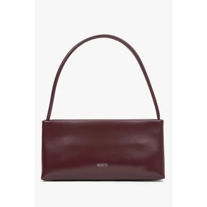 Zdjęcie Estro: Bordowa torebka damska na ramię ze skóry
