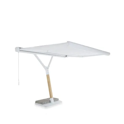 Zdjęcie Biały parasol Salento z manualnym mechanizmem rozkładania 300×250 cm do ogrodu