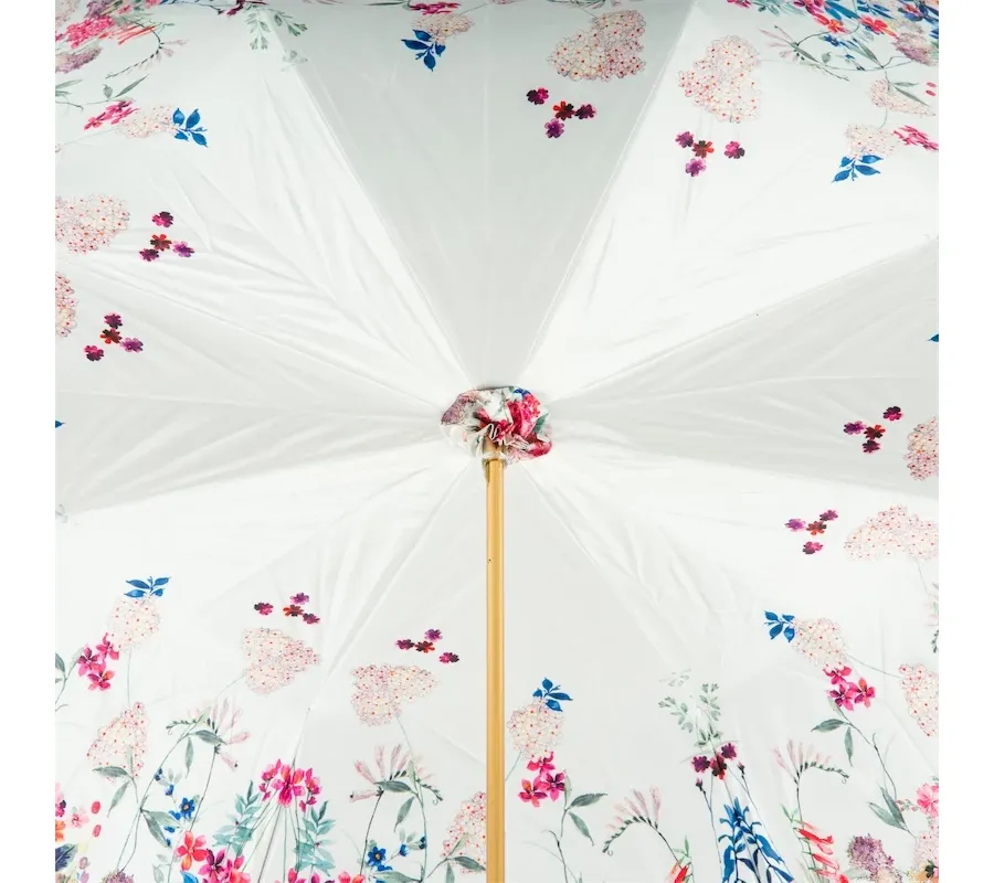 obrazek 3 Stylowy czarny parasol damski zdobiony subtelnym kwiatowym motywem - Pasotti