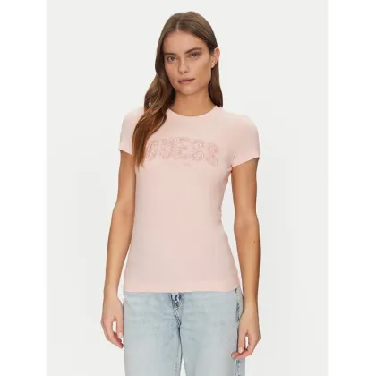 Zdjęcie Guess T-Shirt W5GI04 J1314 Różowy Slim Fit