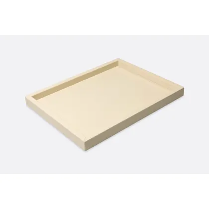 Zdjęcie Duża biała skórzana taca do serwowania - do kuchni