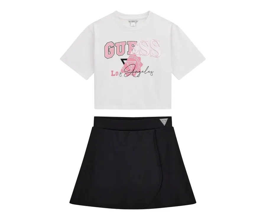obrazek 1 Guess Komplet t-shirt i spódniczka J5YG00 K6YW4 Biały Classic Fit