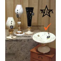 Zdjęcie Ceramiczny puchar w kształcie trąbki z beżowego złota Swarovski