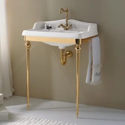 Zdjęcie Luksusowa konsola Boheme z umywalką LA01 i wieszakiem na ręcznik – 3SC