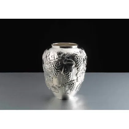 Picture Silver vase with a grape motif