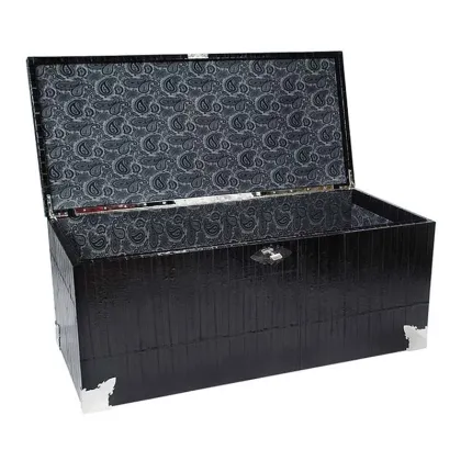 Zdjęcie Skórzana skrzynia dekoracyjna