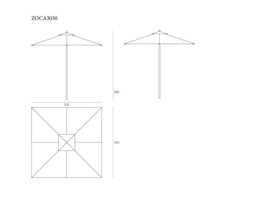 obrazek 2 Wyjątkowy kwadratowy parasol z aluminiowym słupkiem, średnicy 300 cm do ogrodu i na taras