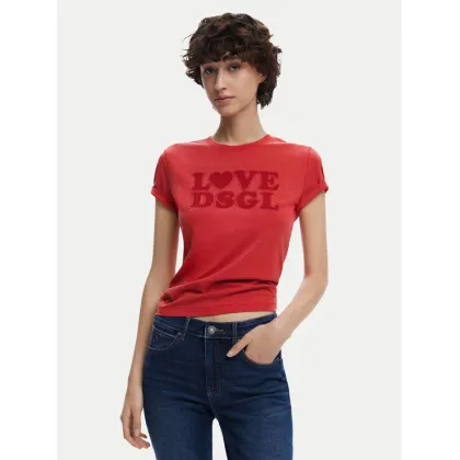 Zdjęcie Desigual T-Shirt Love Dsgl 25SWTK10 Czerwony Regular Fit