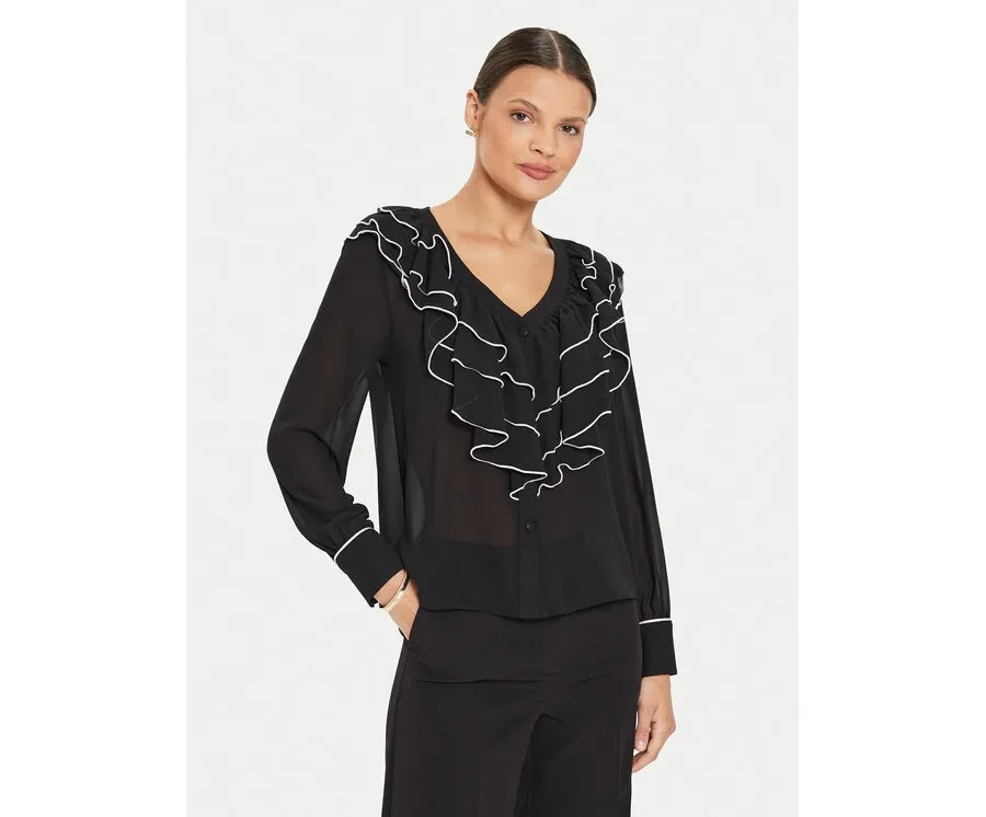 obrazek 1 Kontatto Bluzka B701C Czarny Regular Fit