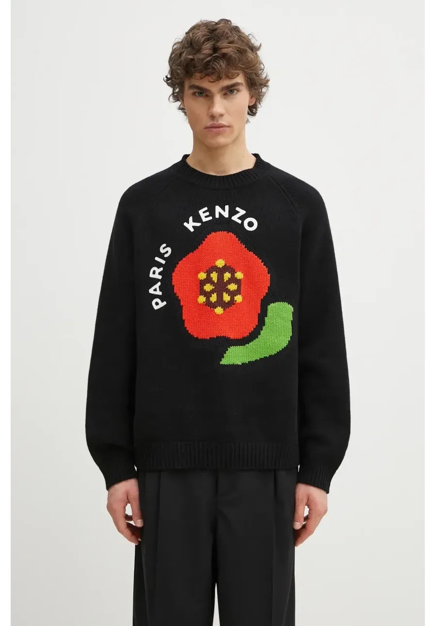 obrazek 1 Kenzo sweter wełniany Pop męski kolor czarny ciepły FF55PU7223LA.99J