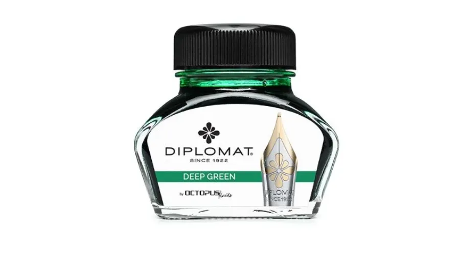obrazek 1 Atrament do piór wiecznych Diplomat w kałamarzu - ciemnozielony, 30 ml
