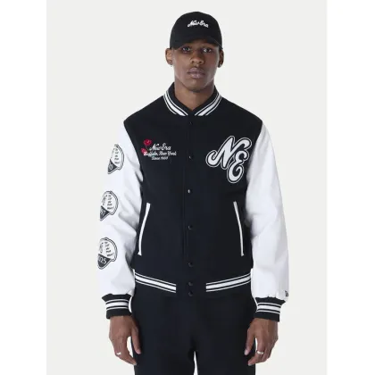 Zdjęcie New Era Kurtka bomber Essential Black Varsity 60596264 Czarny Regular Fit