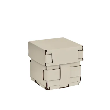 Zdjęcie Koszyk Bottega 12x12xH13 cm w oryginalnym waniliowym kolorze