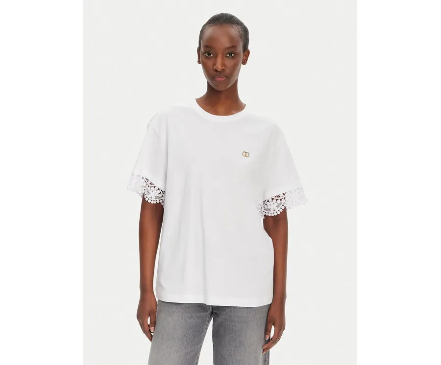 obrazek 1 TWINSET T-Shirt 251TT2410 Biały Relaxed Fit