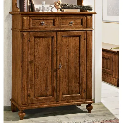 Zdjęcie Klasyczny kredens z 2 drzwiami, 2 szufladami w komplecie z półką - Zanini