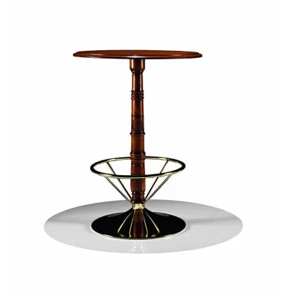 Zdjęcie Okrągły antyczny stolik kawowy z podnóżkiem