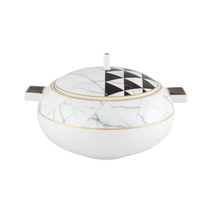 Zdjęcie Porcelanowa waza Carrara z geometrycznym czarno-białym wzorem - Vista Alegre