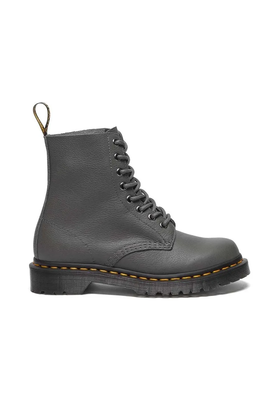 obrazek 1 Dr. Martens workery skórzane 1460 Pascal damskie kolor szary na płaskim obcasie DM31693029