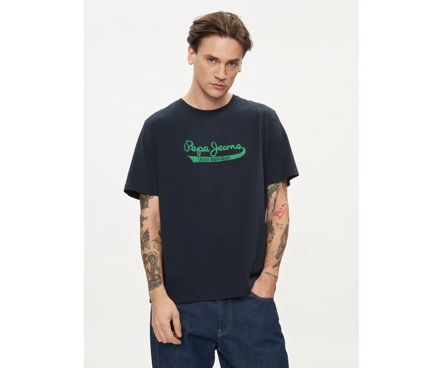 obrazek 1 Pepe Jeans T-Shirt Claude PM509390 Granatowy Regular Fit