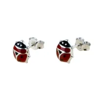 Picture Brilliant ladybug earrings 10 mm
