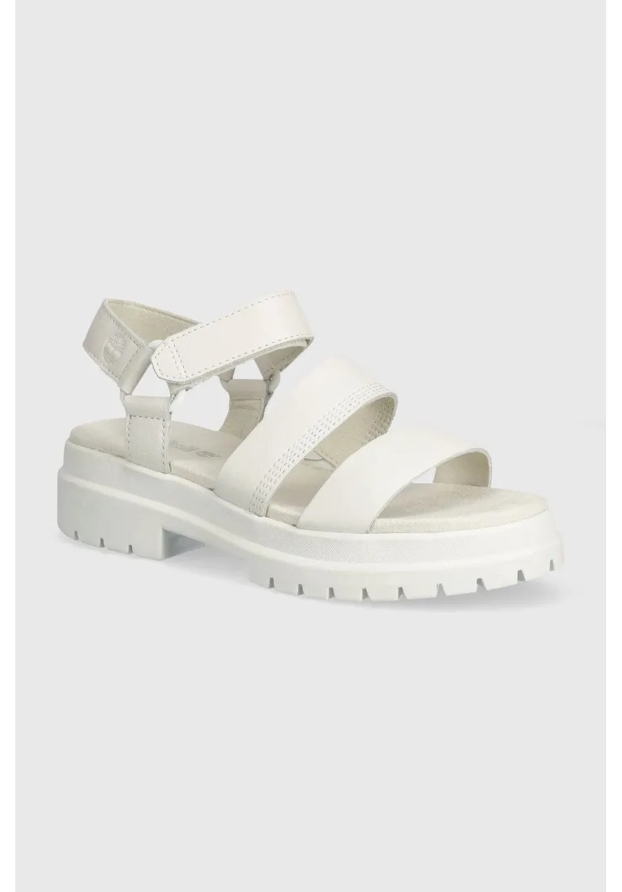 obrazek 1 Timberland sandały skórzane London Vibe damskie kolor biały na platformie TB0A629REM21