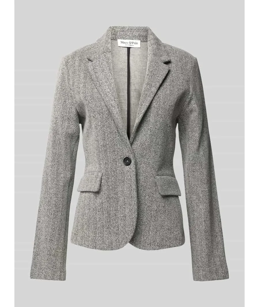 obrazek 1 Żakiet dżersejowy o kroju regular fit ze wzorem w jodełkę