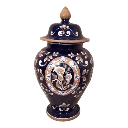 Picture Italian ceramic oriental vase with a beautiful ornament