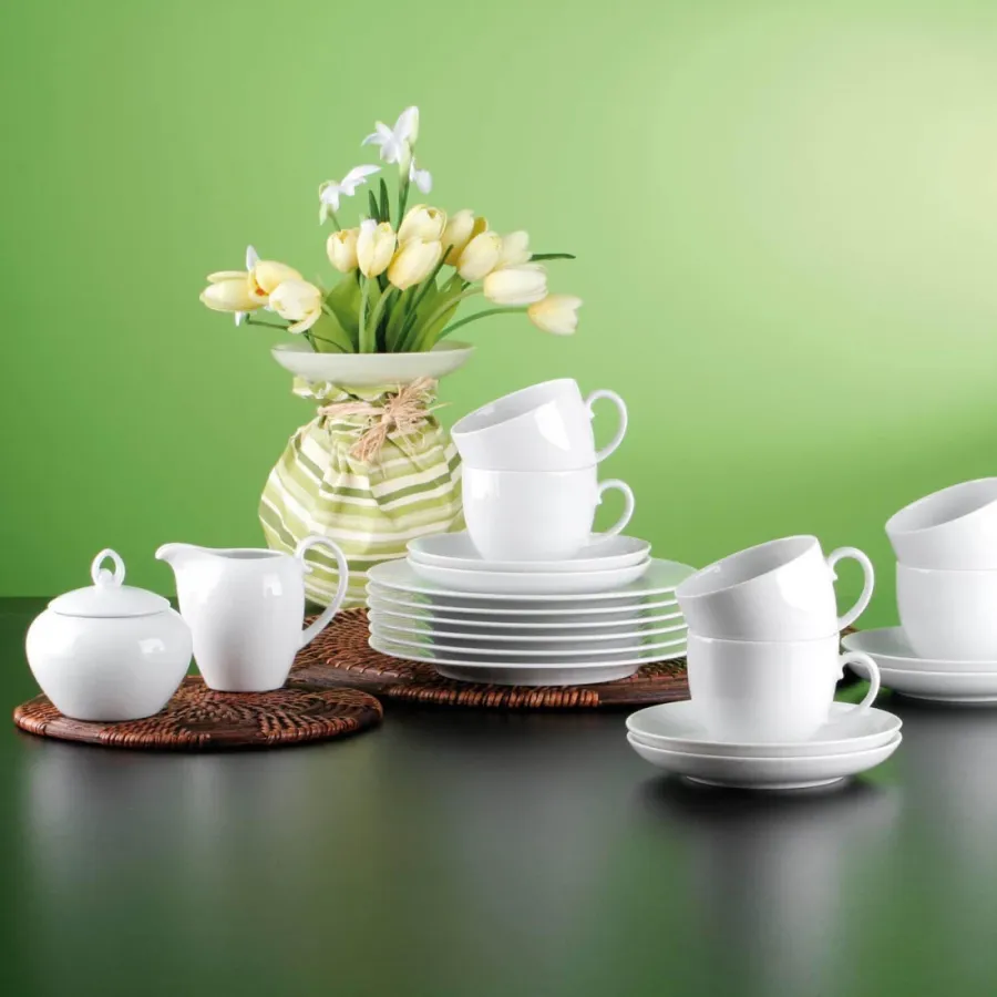 obrazek 1 Stylowy biały porcelanowy 20-elementowy serwis do kawy - Seltmann Weiden