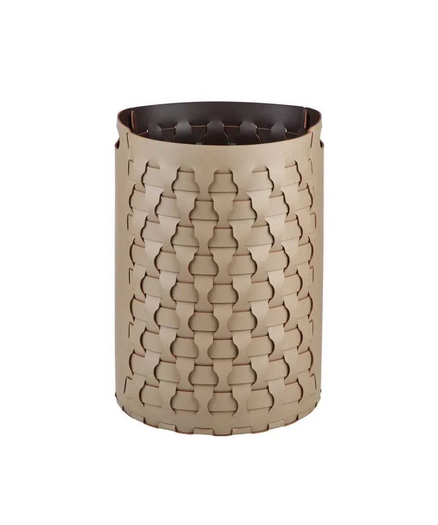 obrazek 1 Klasyczny pleciony duży kosz Dubai Ø40xH57 cm w kolorze cappuccino