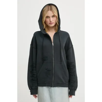 Zdjęcie MM6 Maison Margiela bluza bawełniana damska kolor szary z kapturem gładka S62GU0130.M25004