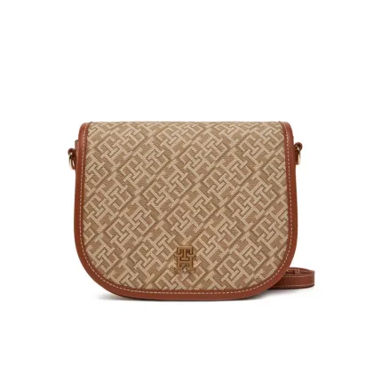 Zdjęcie Tommy Hilfiger Torebka Th Monoplay Leather Saddle Bag AW0AW17414 Brązowy
