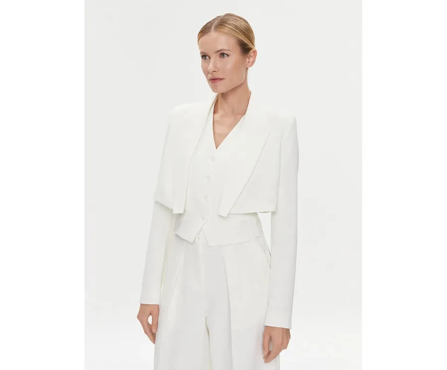 obrazek 1 KARL LAGERFELD Komplet marynarka i kamizelka 240W1411 Biały Regular Fit