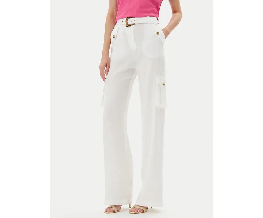 obrazek 1 Versace Jeans Couture Spodnie materiałowe 78HAA109 Biały Wide Leg