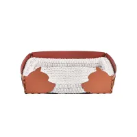 Picture Leather dog bed 60x42xH15 cm, cognac color