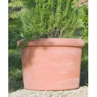 Picture Round flowerpot made of Italian clay - Fornace Masini