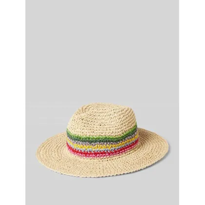 Zdjęcie Kapelusz słomiany ze wzorem w paski model ‘Fedora’