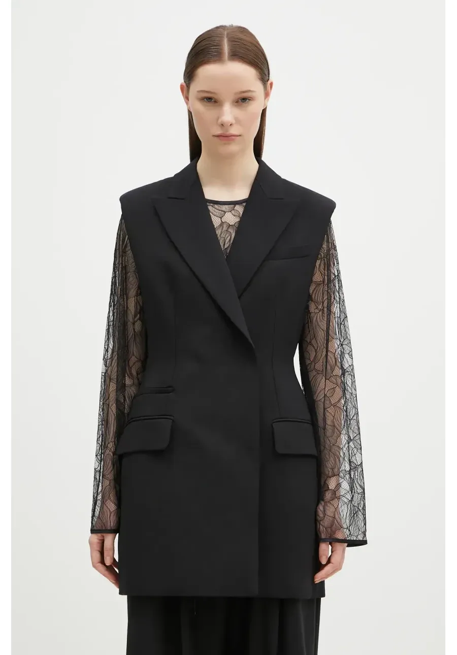 obrazek 1 Sportmax kamizelka wełniana Adepto1234 kolor czarny dwurzędowa 2422286014600