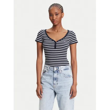Zdjęcie Tommy Jeans T-Shirt Henley DW0DW20902 Granatowy Slim Fit