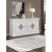 Zdjęcie Kredens z 2 drzwiami, 2 szufladami w komplecie z 2 półkami z rzeźbieniem - Zanini