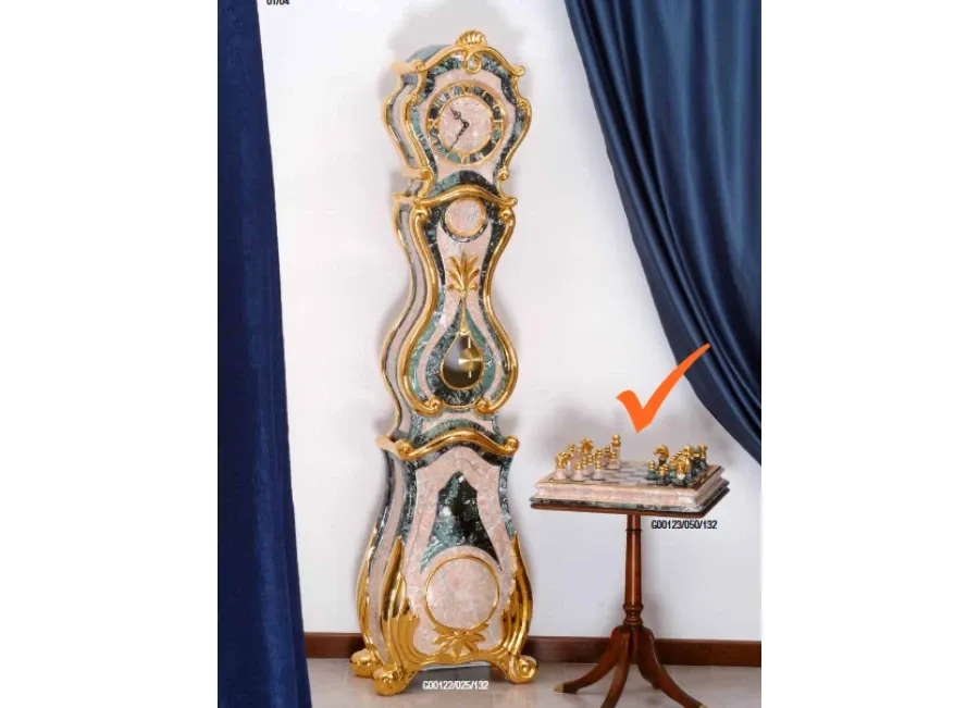 obrazek 1 Beżowo-zielono-złota szachownica marmurowa