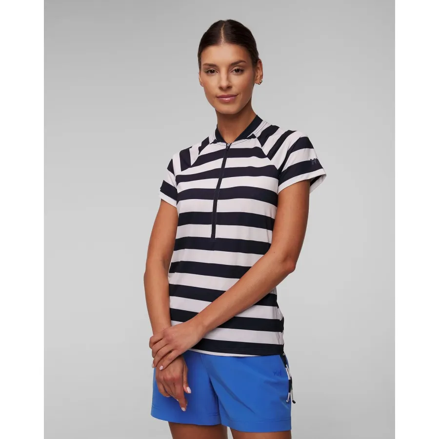 obrazek 1 Biało-granatowy T-shirt Szybkoschnący Damski Helly Hansen Siren 1/2 Zip