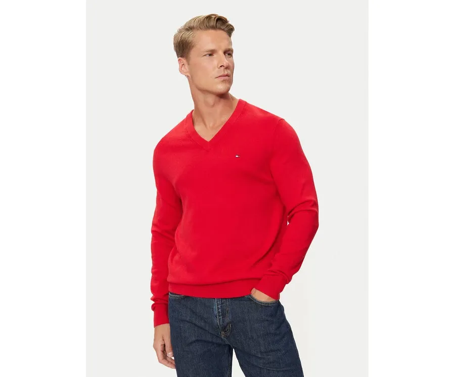 obrazek 1 Tommy Hilfiger Sweter MW0MW28047 Czerwony Regular Fit