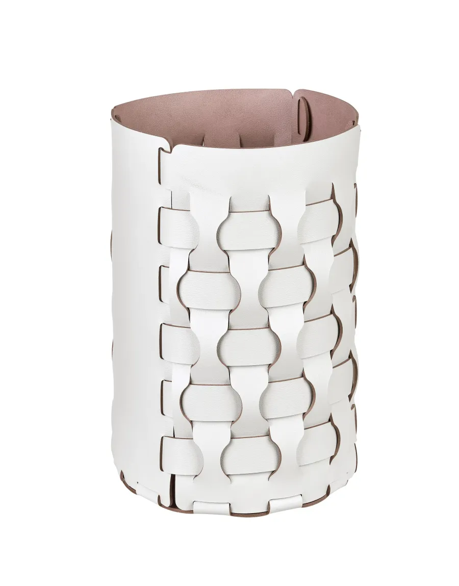 obrazek 1 Stylowy pleciony koszyk Dubai wykonany ze skóry