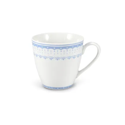 Zdjęcie Stylowy kubek z porcelany zdobiony oryginalnym jasnoniebieskim motywem – wariant 3 – Leander