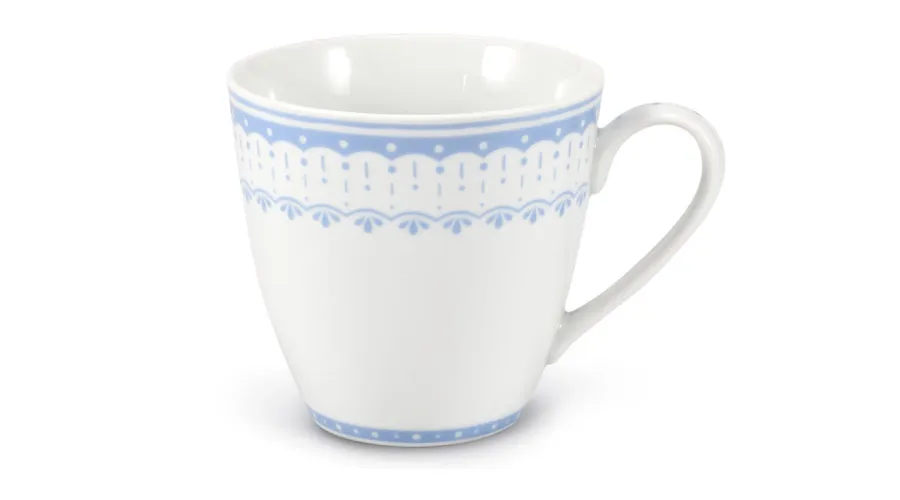 obrazek 1 Stylowy kubek z porcelany zdobiony oryginalnym jasnoniebieskim motywem – wariant 3 – Leander