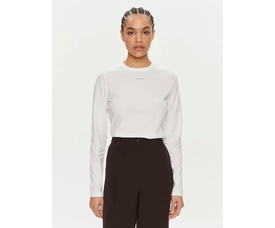 obrazek 1 Calvin Klein Bluzka Nano Logo K20K207572 Biały Regular Fit