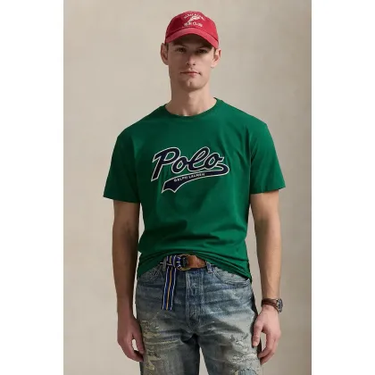 Zdjęcie Polo Ralph Lauren t-shirt bawełniany Tee męski kolor zielony z nadrukiem 710964477