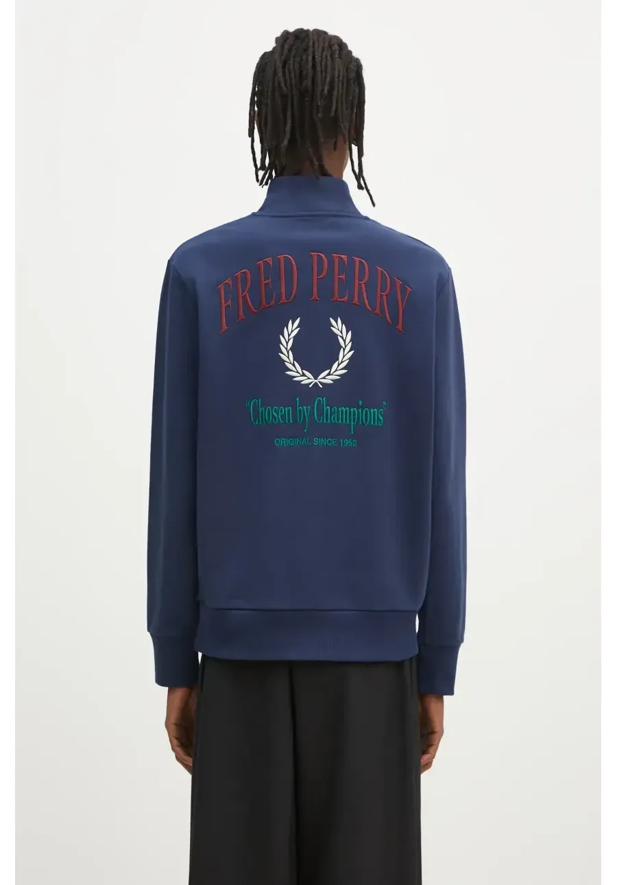 obrazek 1 Fred Perry bluza bawełniana męska kolor granatowy z aplikacją M9847.X86