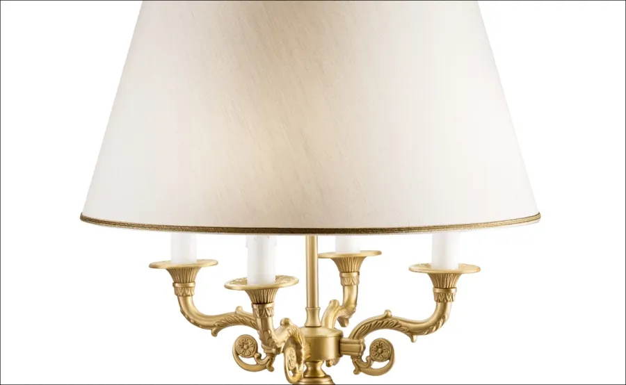 obrazek 2 Lampa stołowa w stylu Empire z podstawą z białego marmuru z Carrary i elementami z mosiądzu – Il Paralume Marina